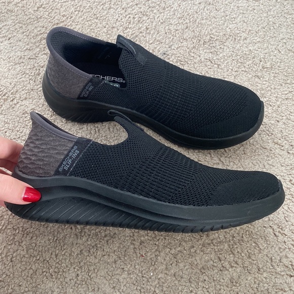 Skechers Other - New Sketchers Slip In Air Cooled Memory Foam Black Comfy Shoes Boys Size 3.5